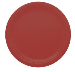 Piatti piani Ecocolor - Ø24cm - biodegradabile - rosso intenso - Big Party - conf. 25 pezzi