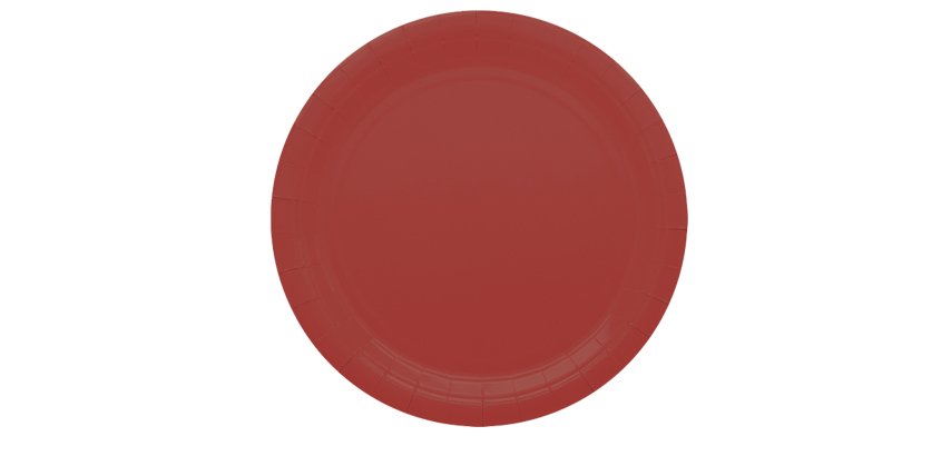 Piatti piani Ecocolor - Ø24cm - biodegradabile - rosso intenso - Big Party - conf. 25 pezzi