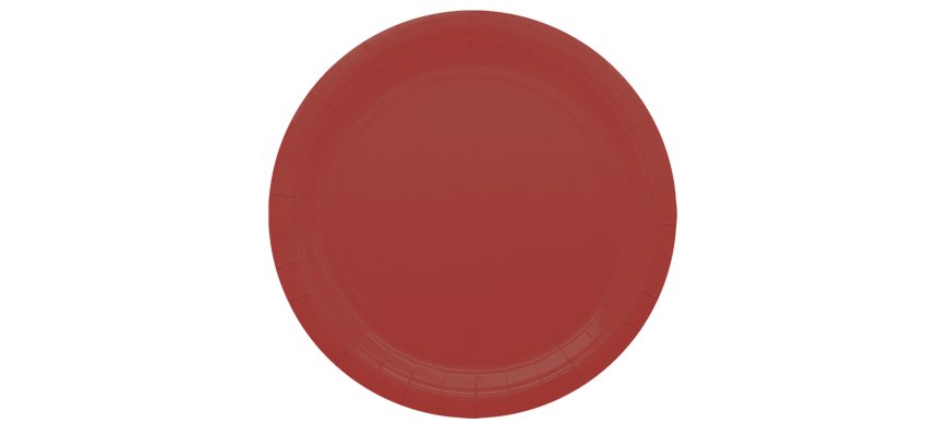 Piatti piani Ecocolor - Ø24cm - biodegradabile - rosso intenso - Big Party - conf. 25 pezzi