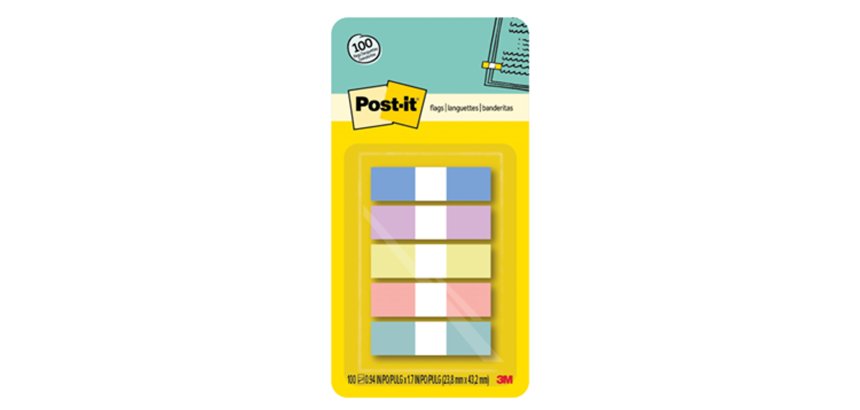 Segnapagina Post-it -  670-SSR-5 - in carta riciclata - 15 x 50 mm - 5 colori pastello - Post-it - conf. 350 pezzi
