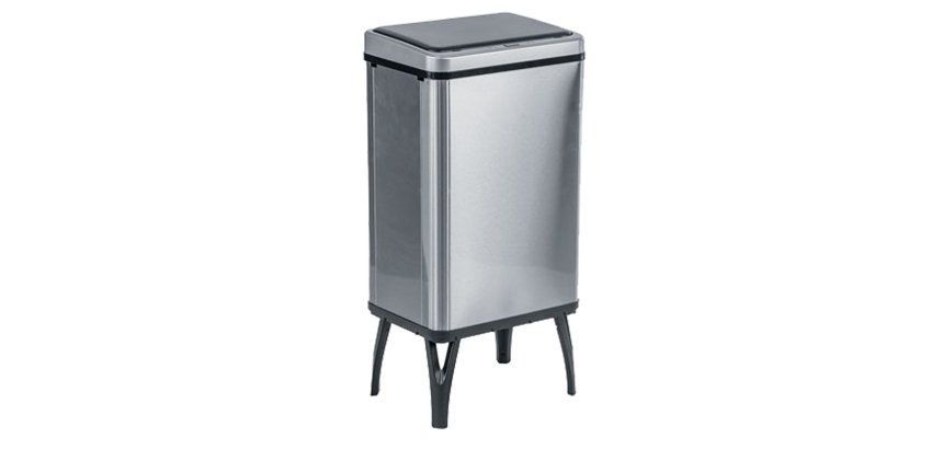 Gettacarte pieghevole Houdini - con coperchio - 35,5 x 26 x 71,5 cm - 40 L - acciaio inox - Medial