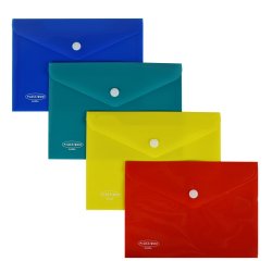 Busta con bottone - PP - 19 x 14 cm - colori assortiti - Plastibor