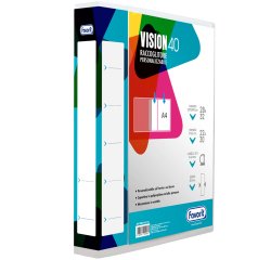 Raccoglitore personalizzabile Vision - 22 x 30 cm - 4 anelli a D 40 mm - dorso 6 cm - neutro - Favorit