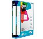 Raccoglitore personalizzabile Vision - 22 x 30 cm - 4 anelli a D 40 mm - dorso 6 cm - azzurro - Favorit