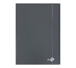 Cartella 3 lembi con elastico - A4 - dorso piatto - grigio scuro - BM