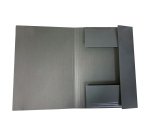 Cartella 3 lembi con elastico - A4 - dorso piatto - grigio scuro - BM