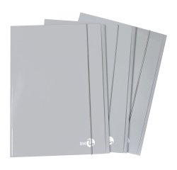 Cartella 3 lembi con elastico - A4 - dorso piatto - grigio chiaro - BM