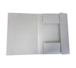 Cartella 3 lembi con elastico - A4 - dorso piatto - grigio chiaro - BM