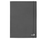 Cartella 3 lembi con elastico - A4 - dorso 1 cm - grigio scuro - BM