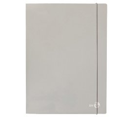 Cartella 3 lembi con elastico - A4 - dorso 1 cm - grigio chiaro - BM