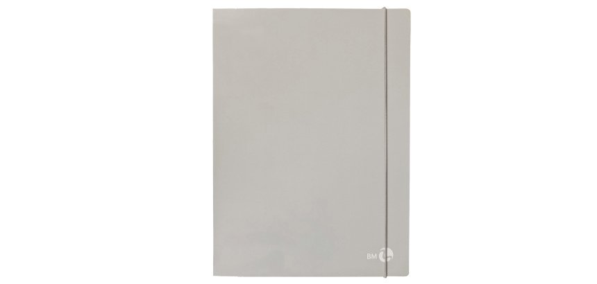 Cartella 3 lembi con elastico - A4 - dorso 1 cm - grigio chiaro - BM