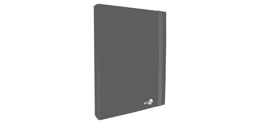 Cartella progetto con elastico - 25 x 34 cm - dorso 3 cm - grigio scuro - BM