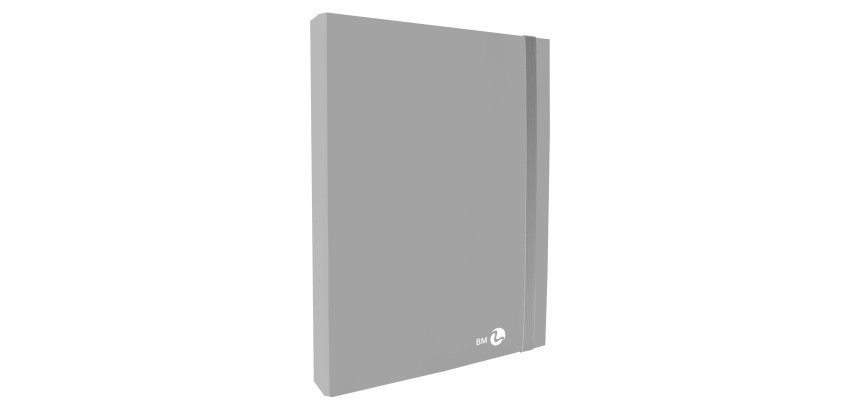 Cartella progetto con elastico - 25 x 34 cm - dorso 3 cm - grigio chiaro - BM