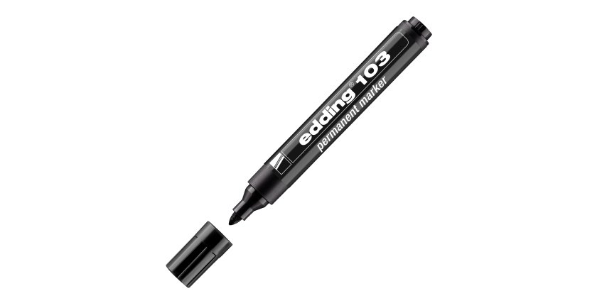 Marcatore permanente 103 - punta conica - da 1,5 a 3 mm - nero - Edding