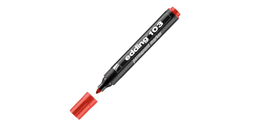 Marcatore permanente 103 - punta conica - da 1,5 a 3 mm - rosso - Edding
