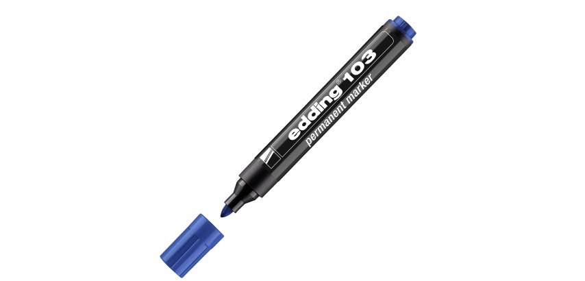 Marcatore permanente 103 - punta conica - da 1,5 a 3 mm - blu - Edding