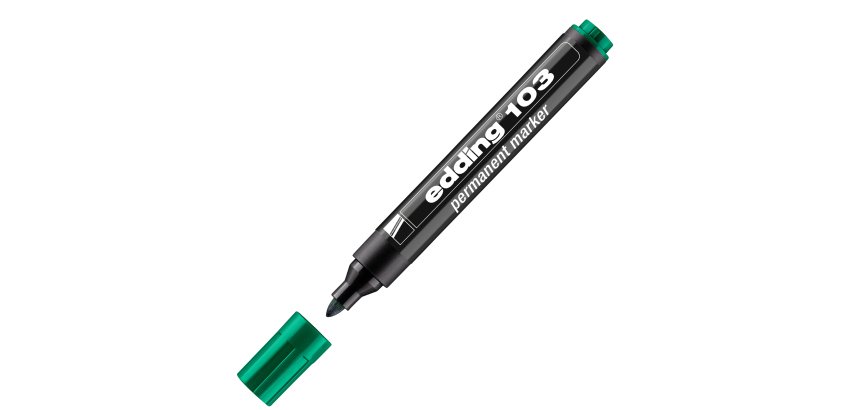 Marcatore permanente 103 - punta conica - da 1,5 a 3 mm - verde - Edding