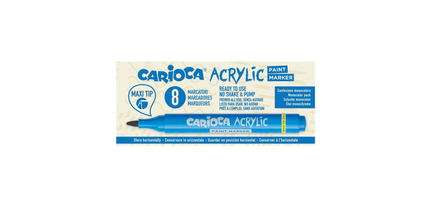 Marcatore Paint Marker acrilico - punta maxi - rosso - Carioca - conf. 8 pezzi
