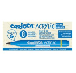 Marcatore Paint Marker acrilico - punta maxi - blu - Carioca - conf. 8 pezzi