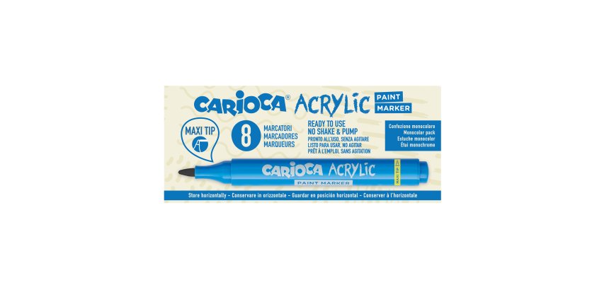 Marcatore Paint Marker acrilico - punta maxi - blu - Carioca - conf. 8 pezzi