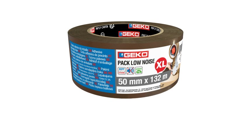 Nastro adesivo - 5 cm x 132 m - PP - silenzioso - avana - Geko