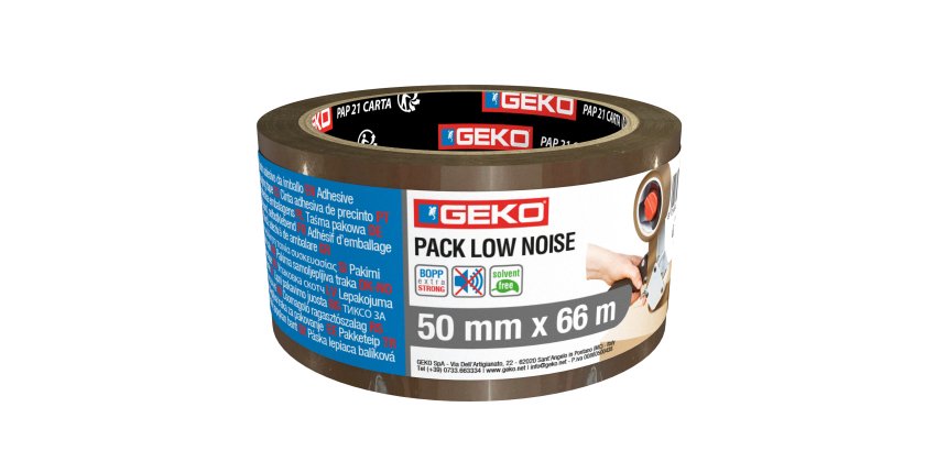 Nastro adesivo - 5 cm x 66 m - PP - silenzioso - avana - Geko