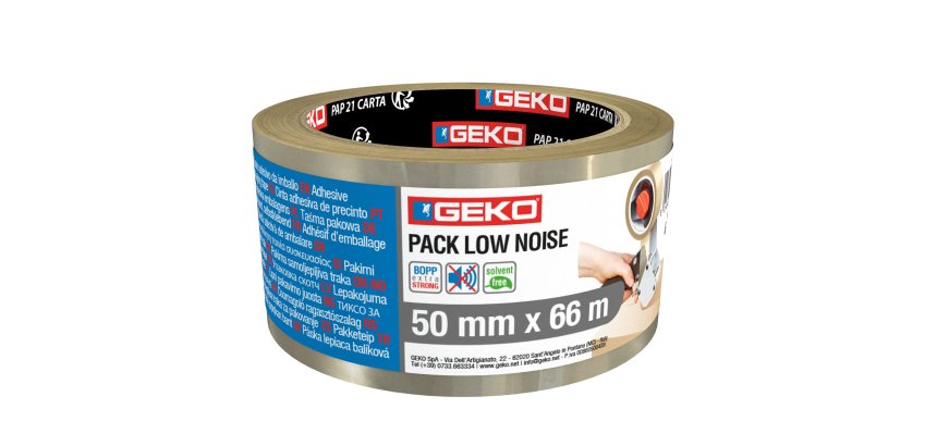 Nastro adesivo - 5 cm x 66 m - PP - silenzioso - trasparente - Geko