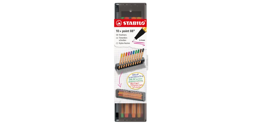 Click set Point 88 - tratto 0,4 mm - colori assortiti - Stabilo - conf. 10 pezzi