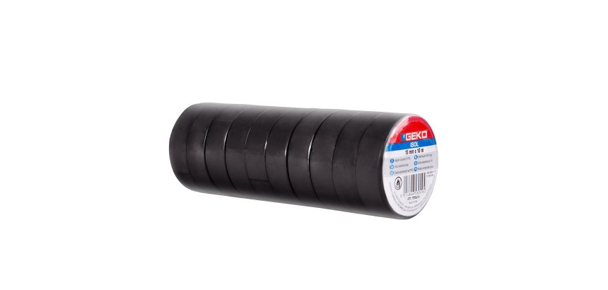 Nastro adesivo isolante - 15mm x 10 m - PVC - nero - Geko