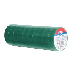 Nastro adesivo isolante - 15mm x 10 m - PVC - verde - Geko