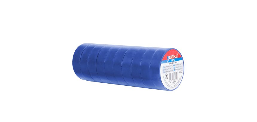 Nastro adesivo isolante - 15mm x 10 m - PVC - blu - Geko