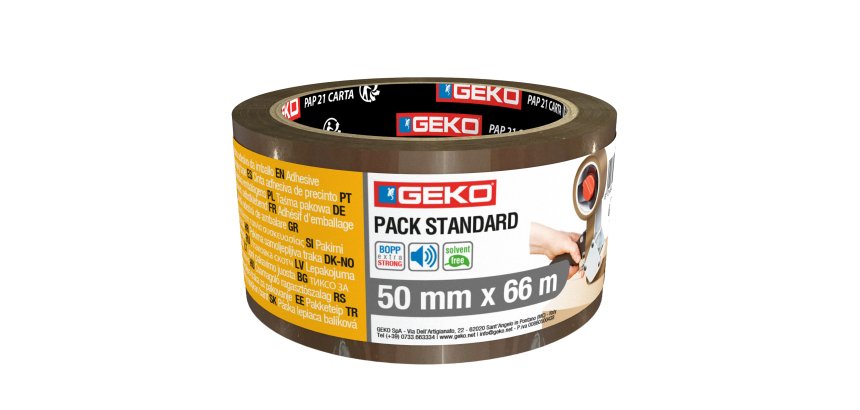 Nastro adesivo - 5 cm x 66 m - PLP - standard - avana - Geko