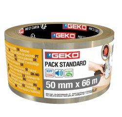 Nastro adesivo - 5 cm x 66 m - PLP - standard - trasparente - Geko