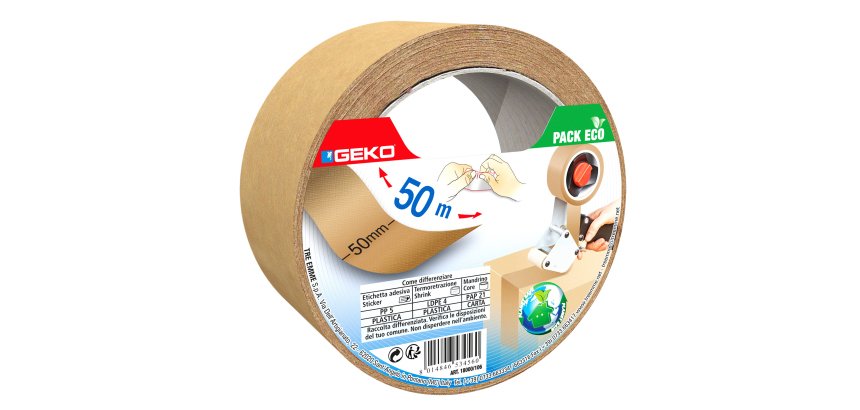 Nastro adesivo - 5 cm x 50 m - carta - avana - Geko