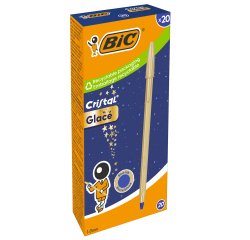 Penna sfera Cristal Glacè - 1.0 mm - fusto oro - Bic - conf. 20 pezzi