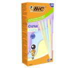 Penna sfera Cristal Pastel - 1.0 mm - fusto colori assortiti - Bic - conf. 20 pezzi