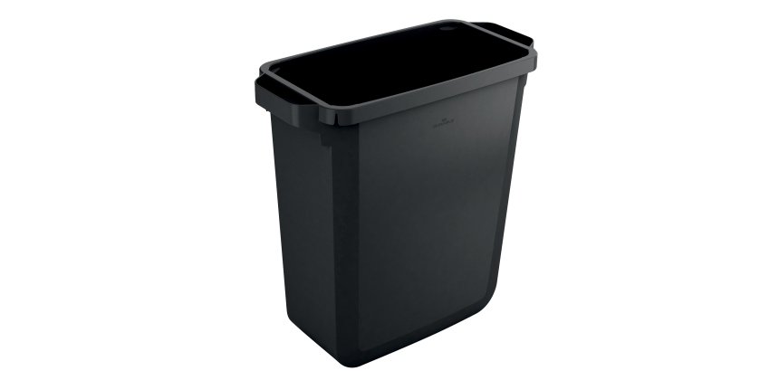Bidone DURABIN - con maniglie - senza coperchio - 60 L - 59 x 60 x 28,2 cm - PP - nero -  Durable