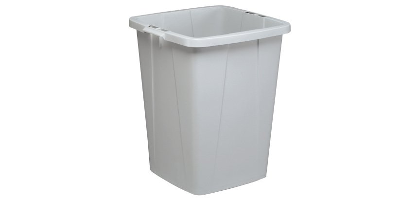 Bidone DURABIN - con maniglie - senza coperchio - 90 L - 52 x 61 x 49 cm - PP - grigio - Durable