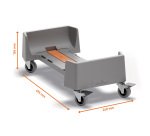 Carrello rettangolare per bidoni DURABIN da 60L - 4 ruote - 24 × 16,5 × 49,5 cm - rPP - Durable