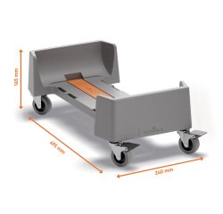 Carrello rettangolare per bidoni DURABIN da 60L - 4 ruote - 24 × 16,5 × 49,5 cm - rPP - Durable