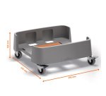 Carrello quadrato per bidoni DURABIN da 90L - 4 ruote - 39 × 16,5 × 41,5 cm - rPP - Durable