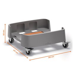 Carrello quadrato per bidoni DURABIN da 90L - 4 ruote - 39 × 16,5 × 41,5 cm - rPP - Durable