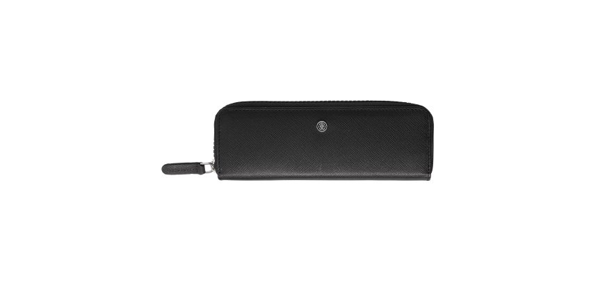 Portapenne c/zip - pelle Saffiano - nero - Cross
