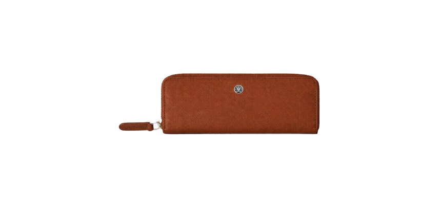 Portapenne c/zip - pelle Saffiano - marrone - Cross