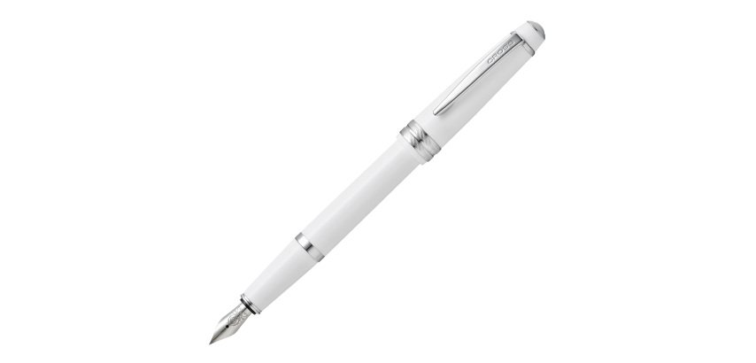 Penna stilografica Bailey Light - punta M - fusto bianco/cromo - Cross