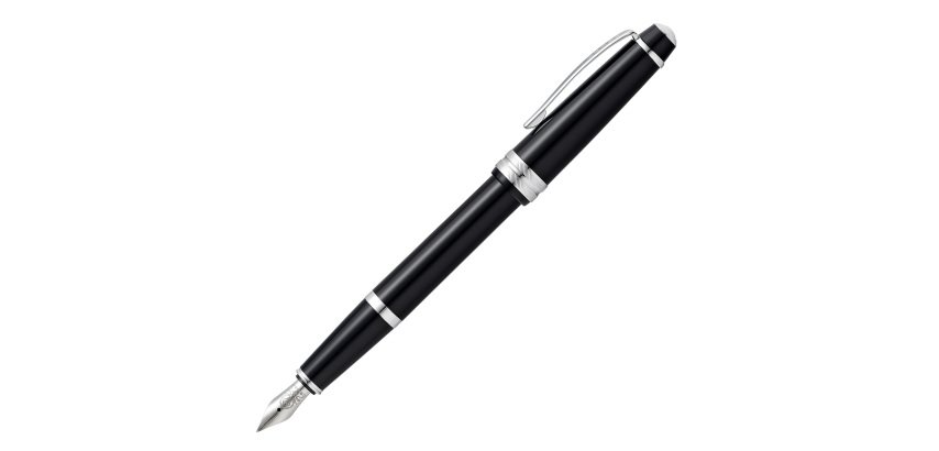 Penna stilografica Bailey Light - punta M - fusto nero/cromo - Cross