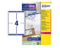 Etichette adesive L7169 - in carta - angoli arrotondati - laser - permanenti - 99,1 x 139 mm - 4 et/fg - 15 fogli - bianco - Avery