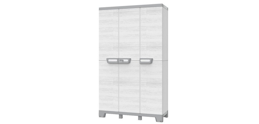 Armadio CAB102A sequoia - 3 ante - 102 x 39 x 172 cm - plastica - grigio - Terry
