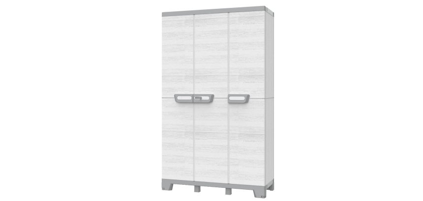 Armadio CAB102A sequoia - 3 ante - 102 x 39 x 172 cm - plastica - grigio - Terry
