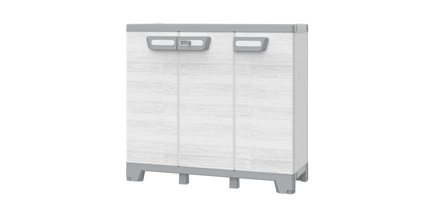 Armadio CAB102B sequoia - 3 ante - 102 x 39 x 93,5 cm - plastica - grigio - Terry